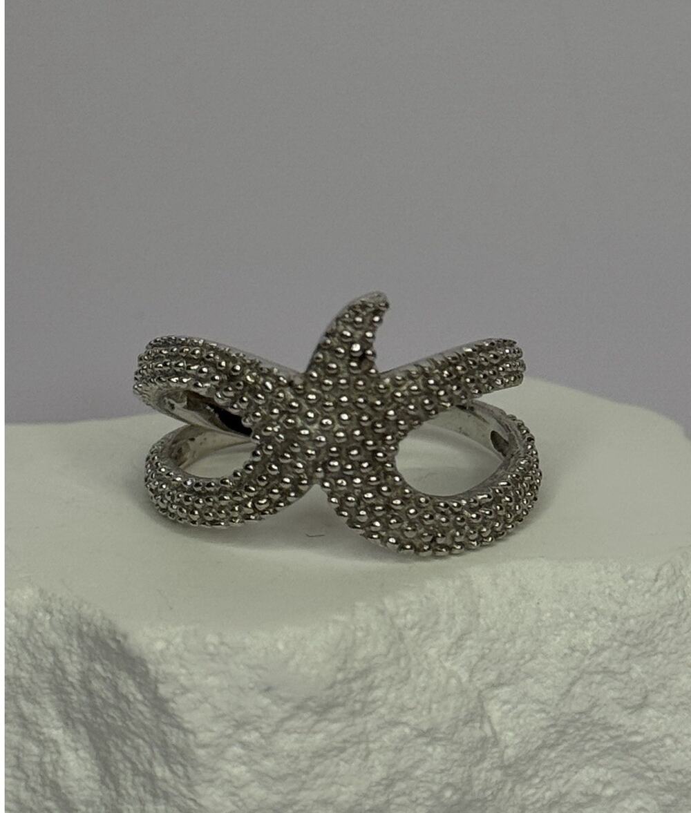 925 Sterling Silver "Sea Star" Ring Size 6-7 (Adjustable)